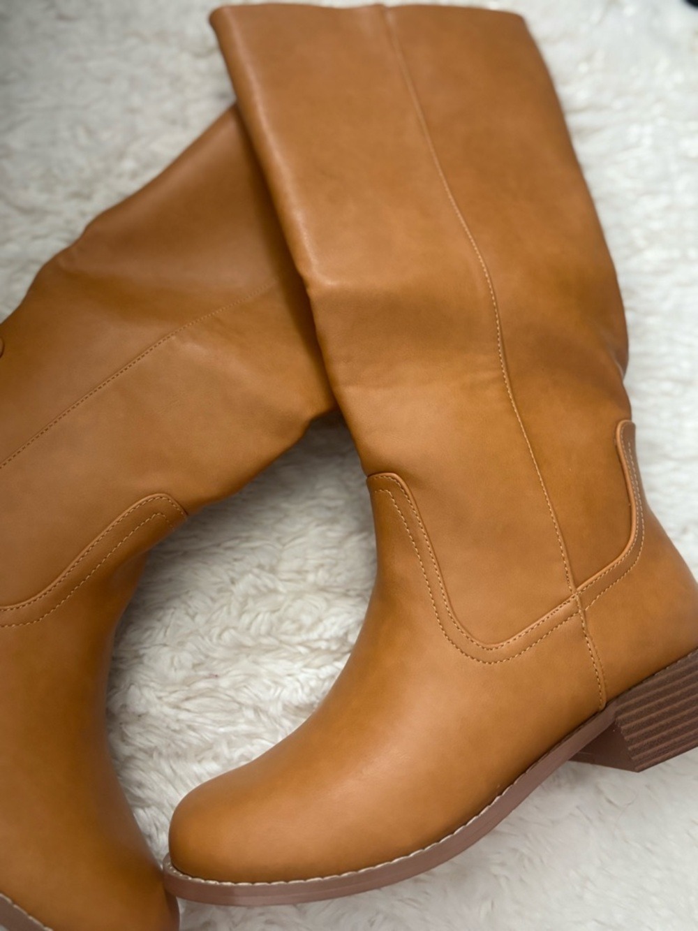 Shoe'N Tale Cognac Leather Knee High Riding Boots Size 6 - Picture 8 of 17